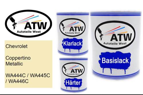 Chevrolet, Coppertino Metallic, WA444C / WA445C / WA446C: 1L Lackdose + 1L Klarlack + 500ml Härter - Set, von ATW Autoteile West.